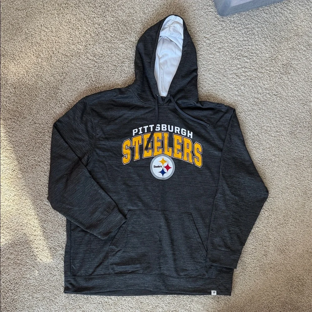Pittsburgh Steelers Heather Charcoal Grey Pullover Hoodie Men’s 3XLB